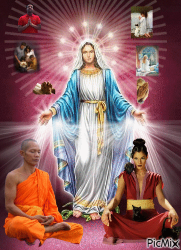 Panna Maria s modlitbou - Ingyenes animált GIF