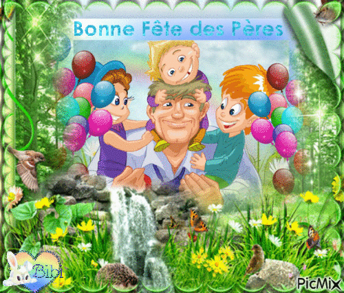 Joyeuse fête des papas - Бесплатный анимированный гифка