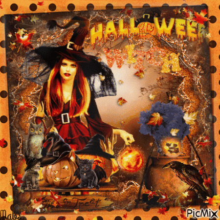 Sorcière d'Halloween - Free animated GIF