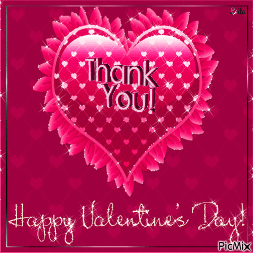Thank You. Happy Valentines Day - Bezmaksas animēts GIF