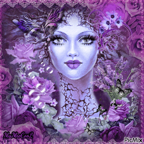 femme tons violet - Δωρεάν κινούμενο GIF
