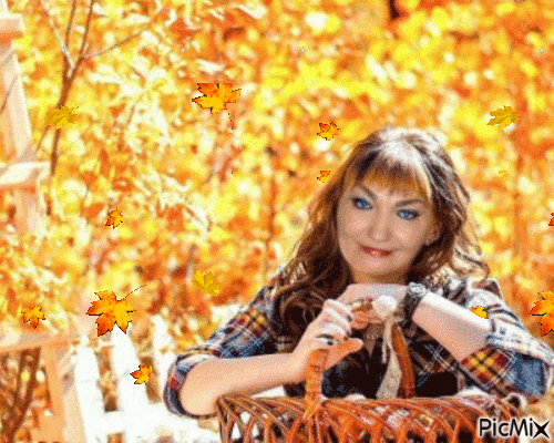 Осенний сад - Gratis animeret GIF