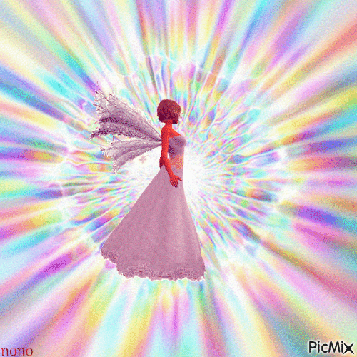 Une femme danse autour d’un fond magique - Free animated GIF