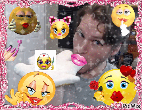 jerma with beautiful woman emoticons - GIF animate gratis
