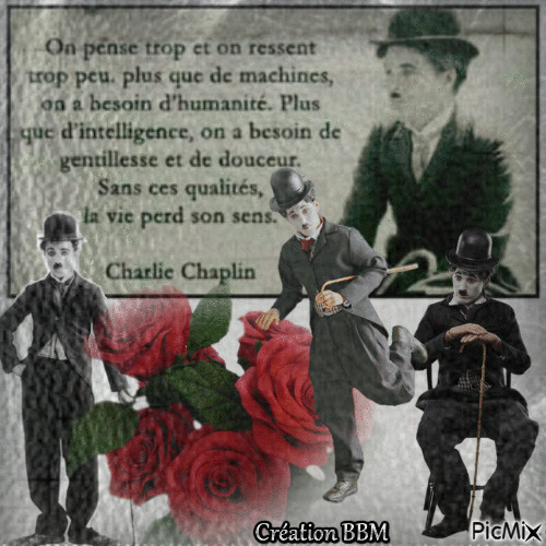 Charlie Chaplin par BBM - Бесплатный анимированный гифка