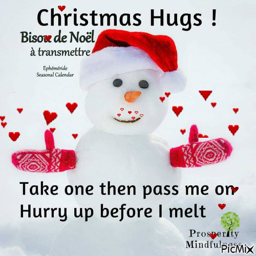 Christmas Hugs Bisous de Noël - Δωρεάν κινούμενο GIF