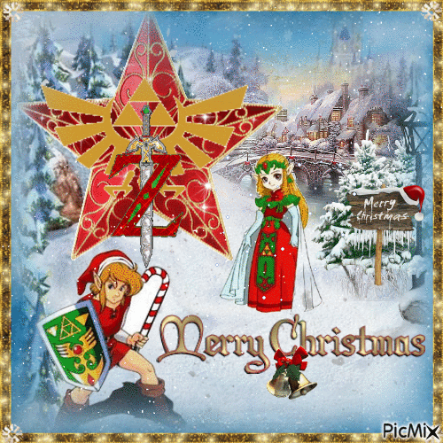 Happy Christmas From Zelda - Darmowy animowany GIF