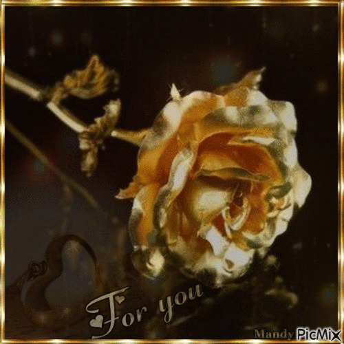 Gold Rose - Free animated GIF