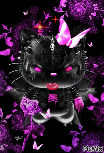 Gothic Art- Cat.🙂 - GIF animé gratuit