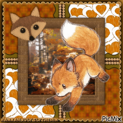 {{Cute Fox in the Autumn}} - GIF animé gratuit