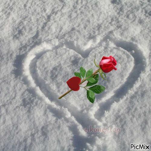Καρδιά στο χιόνι - ingyenes png