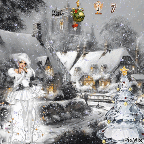 village sous la neige - 無料のアニメーション GIF
