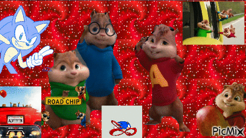 alvin a chipmunkovia and sonic - Free animated GIF
