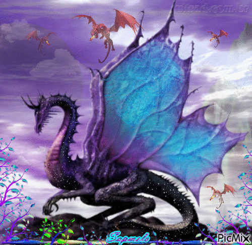 Dragão azul - Kostenlose animierte GIFs