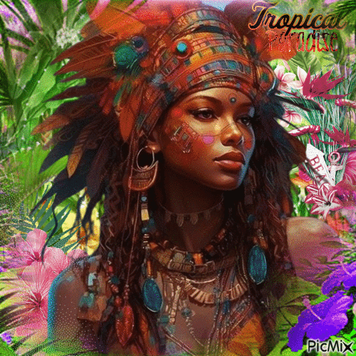 Mujer tropical - Besplatni animirani GIF