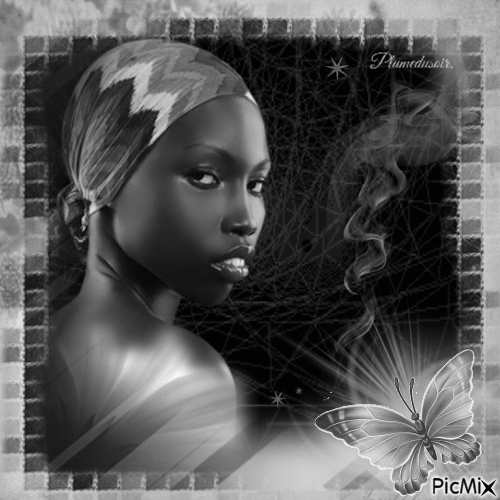 Portrait de femme africaine. - Бесплатни анимирани ГИФ