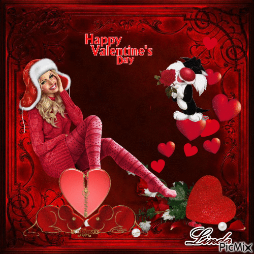 kdo a toutes mes amies ....a gif for all my friend...Joyeuse St.valentin....Happy Valentin - GIF animasi gratis