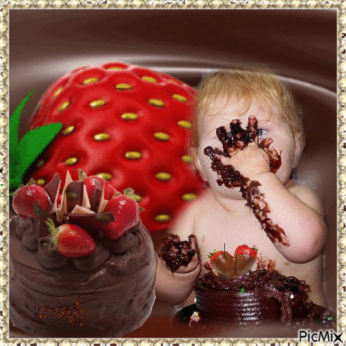 Chocolate and strawberries - Darmowy animowany GIF