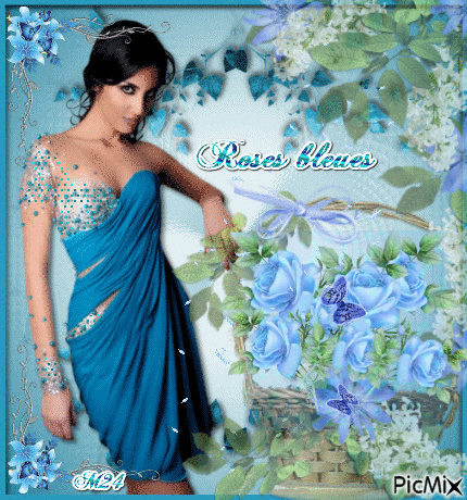Roses bleues - Free animated GIF
