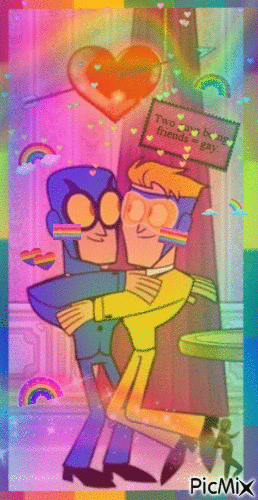 boostle booster gold ted kord blue beetle rainbow gay - GIF animado grátis