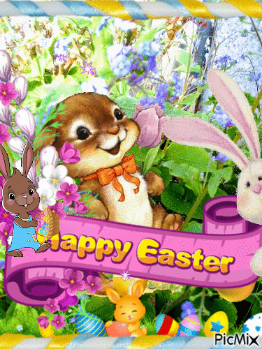 Happy Easter!   🙂🐰🥚 - Animovaný GIF zadarmo