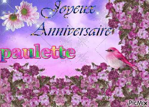anniversaire paulette - Бесплатный анимированный гифка