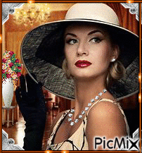 Woman In A White Hat! - Free animated GIF