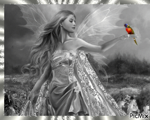 "La princesse aux oiseaux" - Бесплатный анимированный гифка