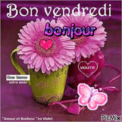 Amour et bonheur en violet - Darmowy animowany GIF