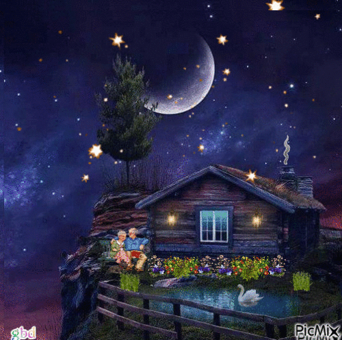 noche estrellada - Безплатен анимиран GIF