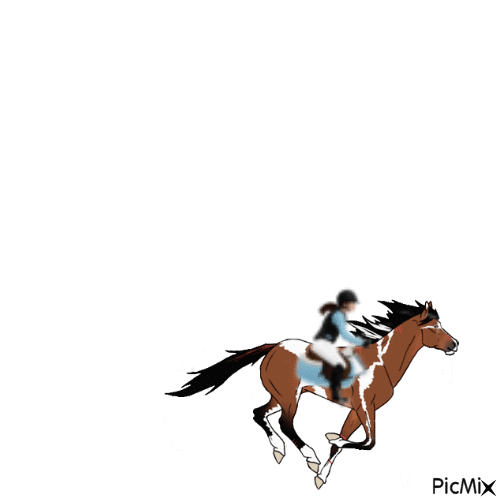 Girl riding on horse 2 - Nemokamas animacinis gif