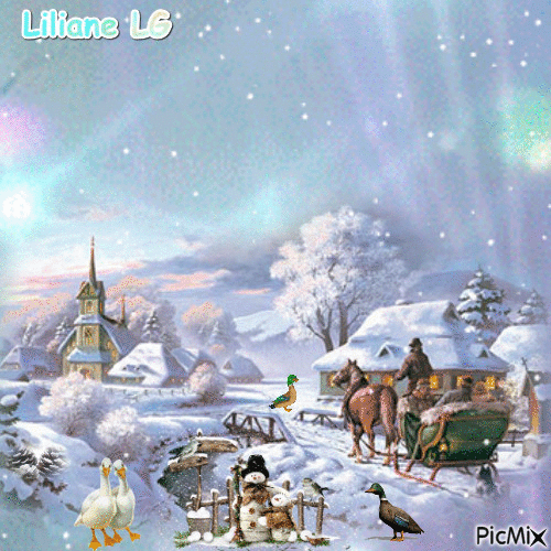 Paysage d'hiver 3 - Бесплатни анимирани ГИФ