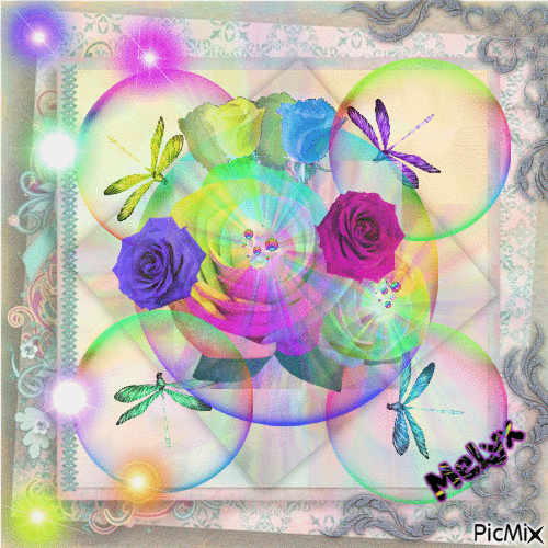 rainbow rose - Бесплатный анимированный гифка