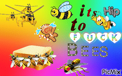 gingerbrave and bees and bee sandwich it's hip to fuck bees - GIF animado grátis
