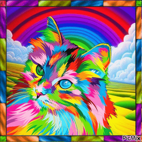 rainbow cat - GIF animado gratis