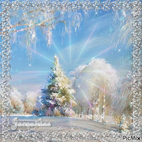 paysage de neige scintillant - Безплатен анимиран GIF