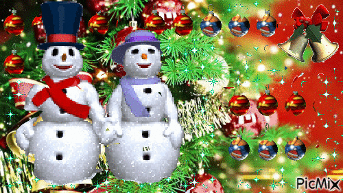 Снеговик - Animovaný GIF zadarmo