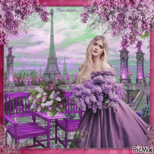 Paris et les lilas. - gratis png