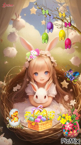 Happy Easter Laurachan - GIF animé gratuit