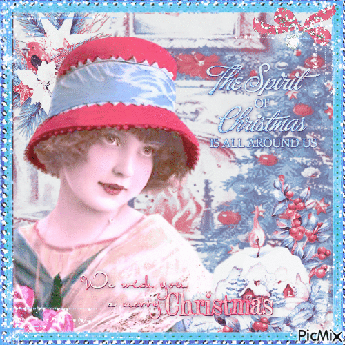 Vintage lady with a hat - GIF animado gratis