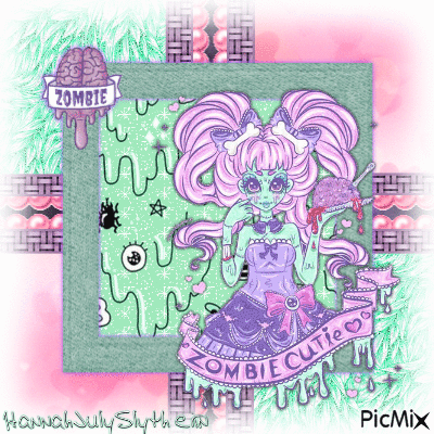 {♥}Pastel Goth Zombie Cutie{♥} - Бесплатный анимированный гифка