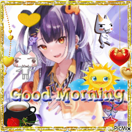 yotsuha umise good morning - GIF animate gratis