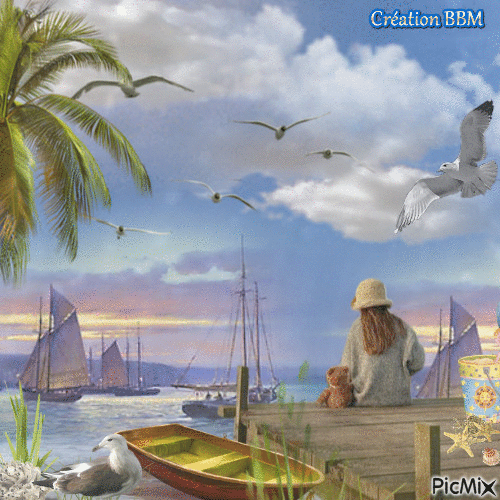 "On regardait les bateaux.." par BBM - GIF animate gratis