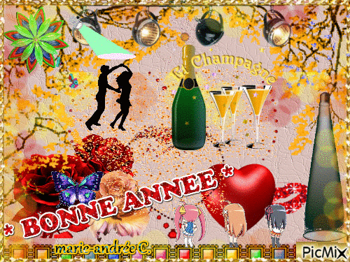 * BONNE ANNEE & MEILLEURS VOEUX * - Безплатен анимиран GIF