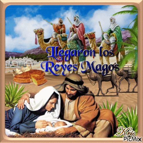 Adoration des rois mages pour Jesus ( - Gratis animerad GIF
