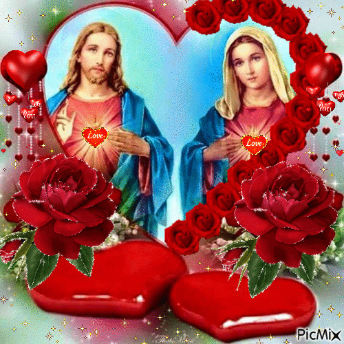 JESUS AND MARY - Nemokamas animacinis gif