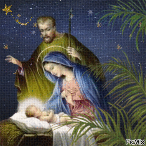 Merry Christmas, Holy Family - Animovaný GIF zadarmo