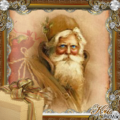 portrait Saint Nicolas/marron/ 🎄🎁 - Ingyenes animált GIF