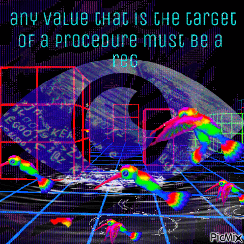 any value that is the target of a procedure must be a reg - Gratis animerad GIF