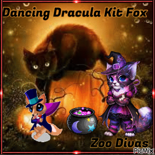 Dancing Dracula Kit fox - Безплатен анимиран GIF